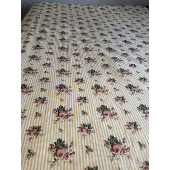 Vintage Ralph Lauren SOPHIE BROOKE King Duvet Yellow Floral/ Striped & 2 Shams - Picture 11 of 16
